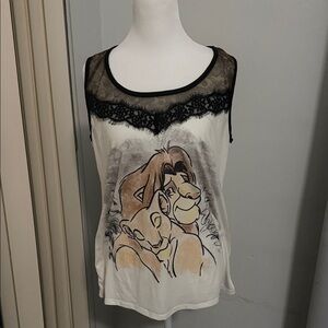 Disney Black and Cream Lion King Tank Top